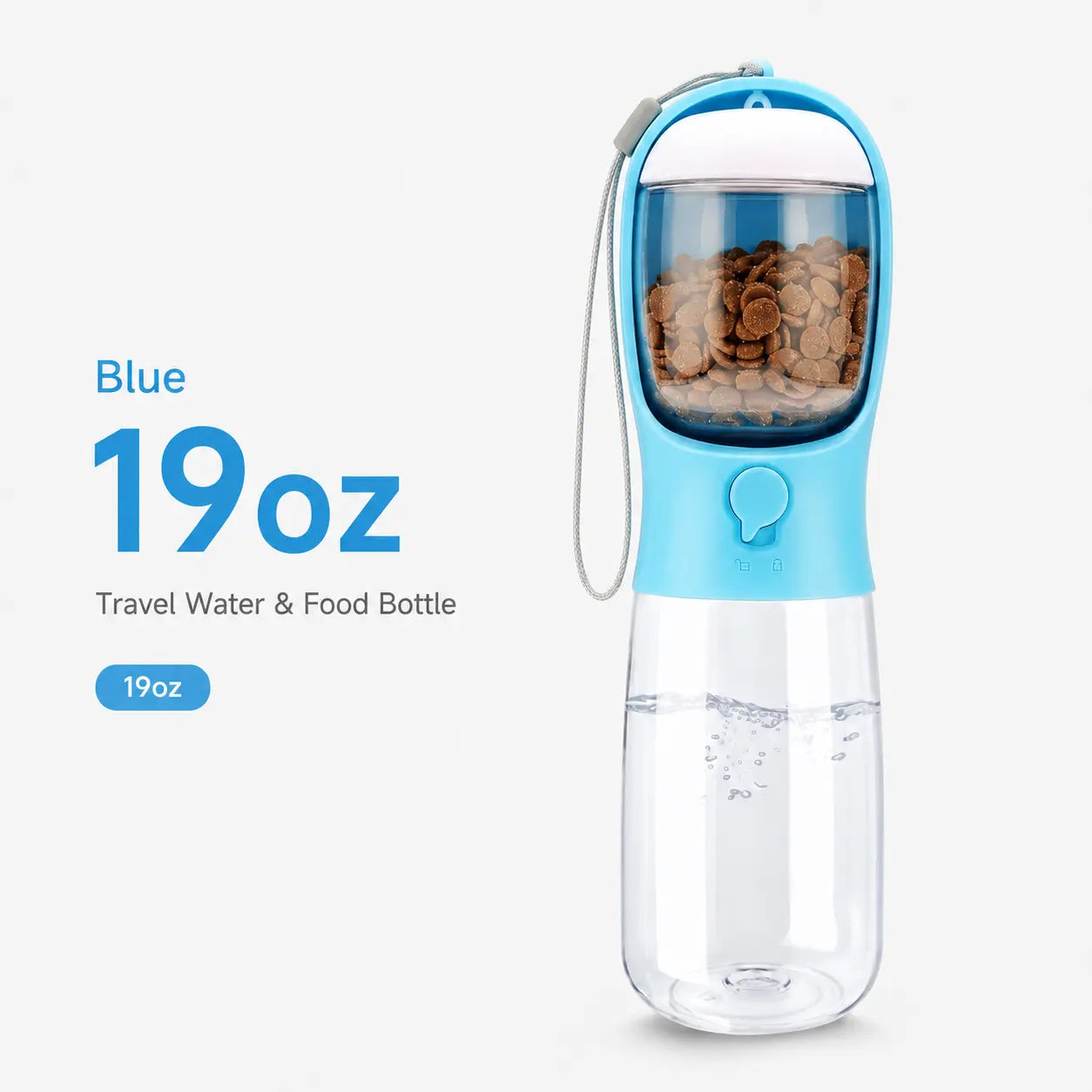 GMOX Portable Dog Water Bottle - Leak-Proof Dispenser with Integrated Bowl & Food Container, Made from Food-Grade Plastic for Outdoor Activities, Hiking, and Travel - Pink